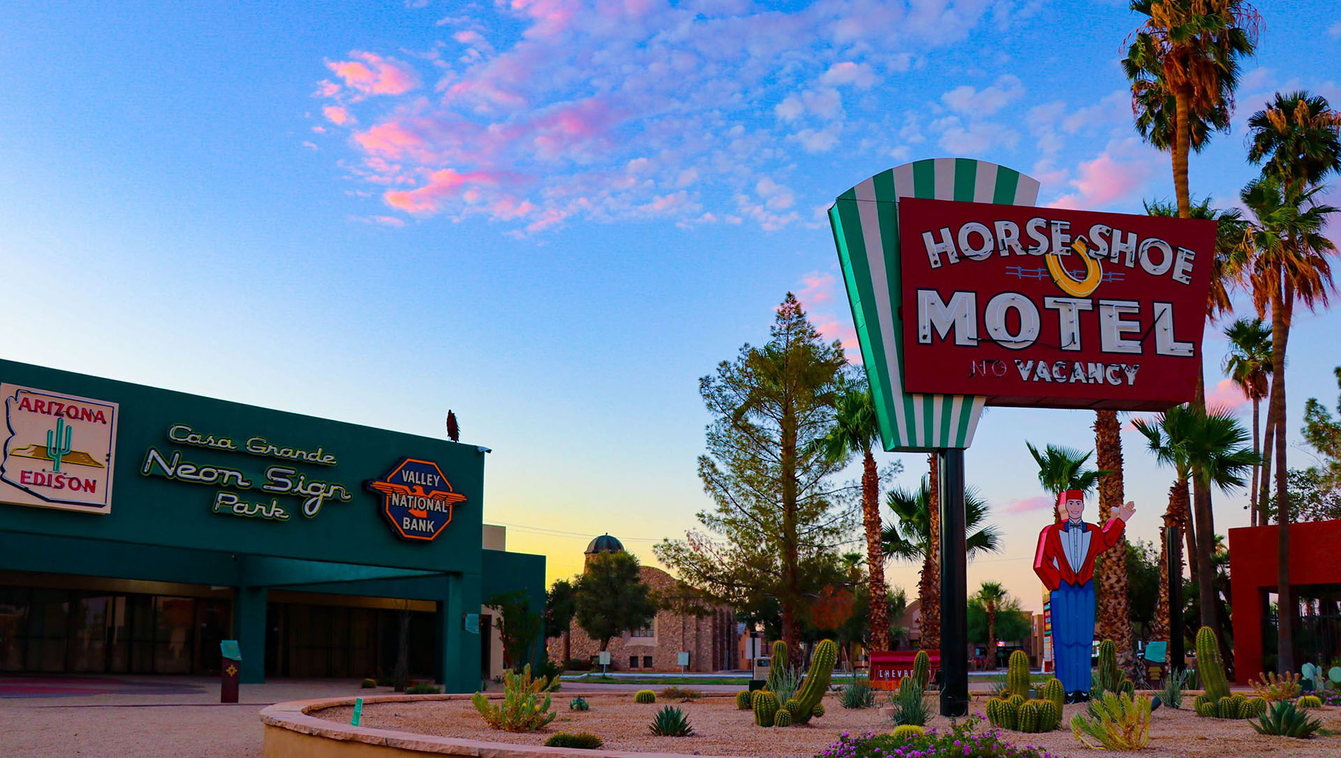 Casa Grande Neon Sign Park, Arizona Historic neon signs at Casa Grande Neon Sign Park in Casa Grande, Arizona