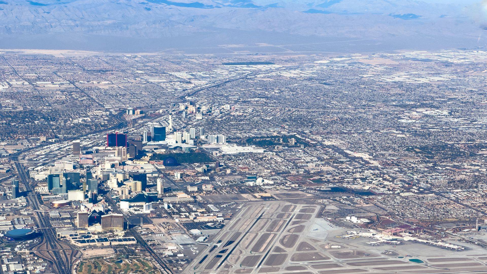 Aerial view of the Las Vegas Valley in Nevada